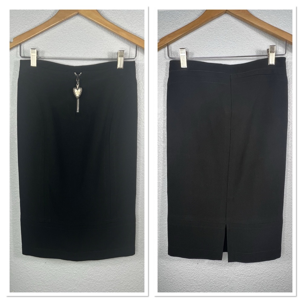 Just Cavalli Ittierre Pencil Skirt Zipper Heart Charm Sz IT 38/US XS
